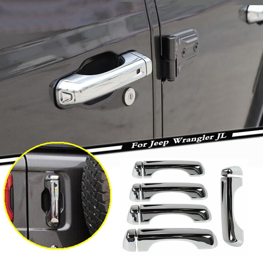 Jeep Wrangler JL 2018-2023 Chrome Door Handle Cover Trim Bezel Accessory