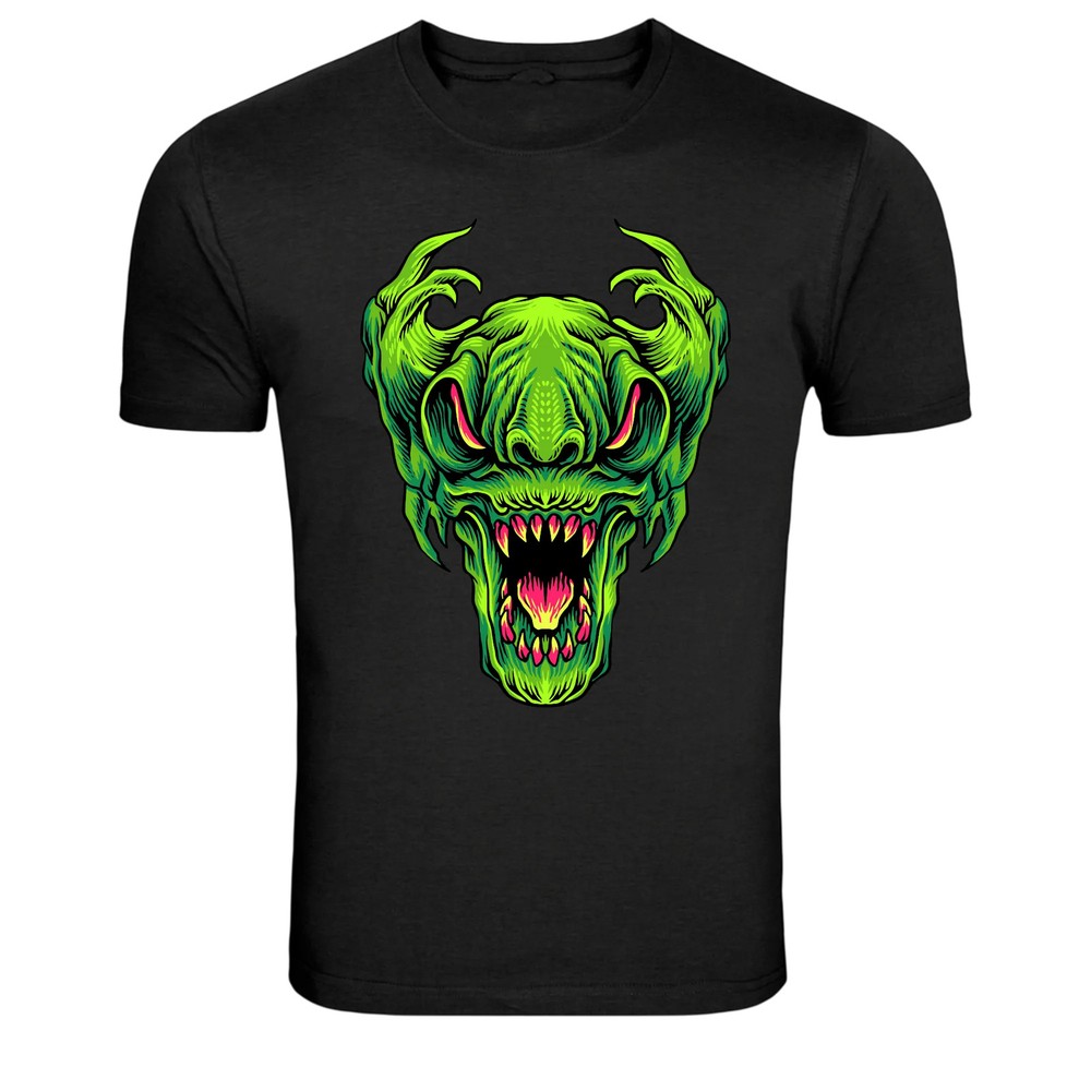 Green Demon Monster Horror Creature Graphic T-Shirt