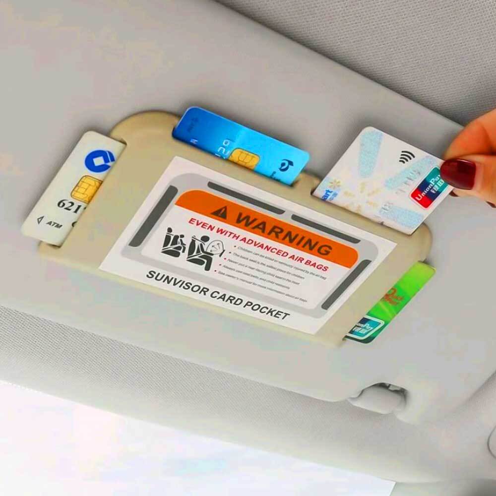Car Card Clip Sun Visor Organizer Temporary Parking Card Holder Car Accessories