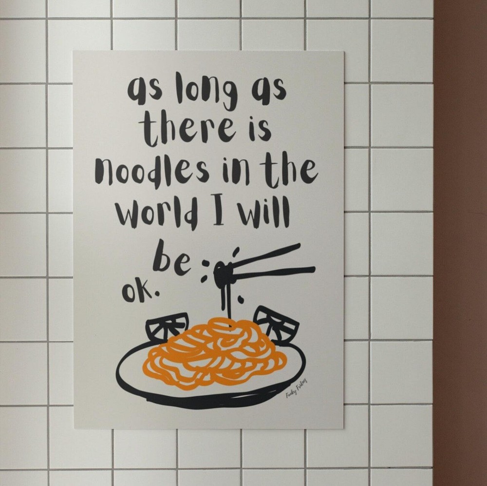 Noodles Wall Print Asian Noodles Wall Art Kitchen Wall Poster Takeout Prints