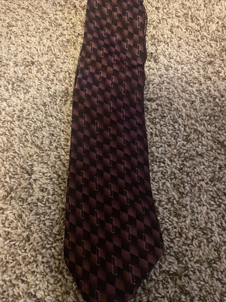 John Henry Mens Red Silk Necktie Made in USA