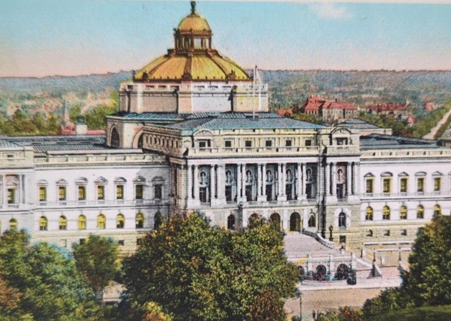 Library of Congress Washington DC Aerial View Vintage Postcard c1930