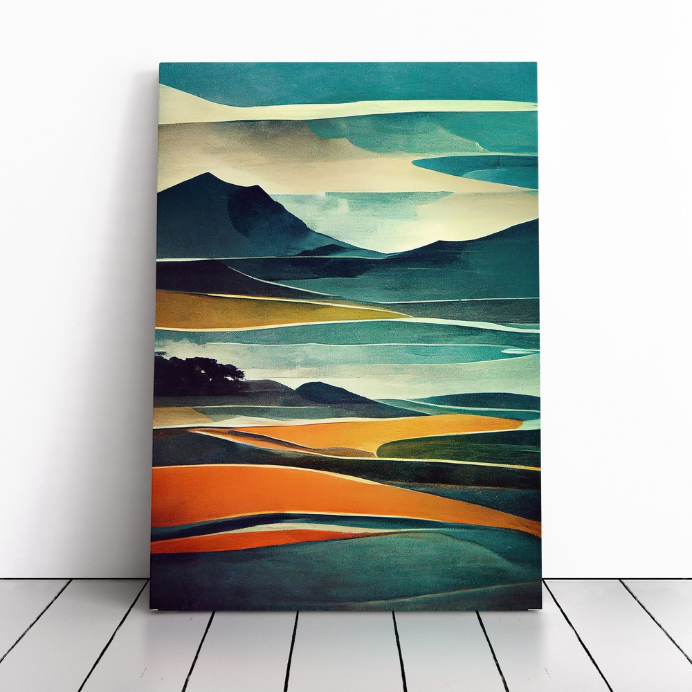 Mountain Landscape Abstract No.1 Canvas Wall Art Print Framed Picture Home Decor