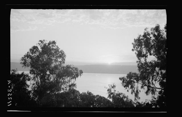 Mount Hermon & Lake,Sea of Galilee,Israel,Middle East,March 1940,Matson,1