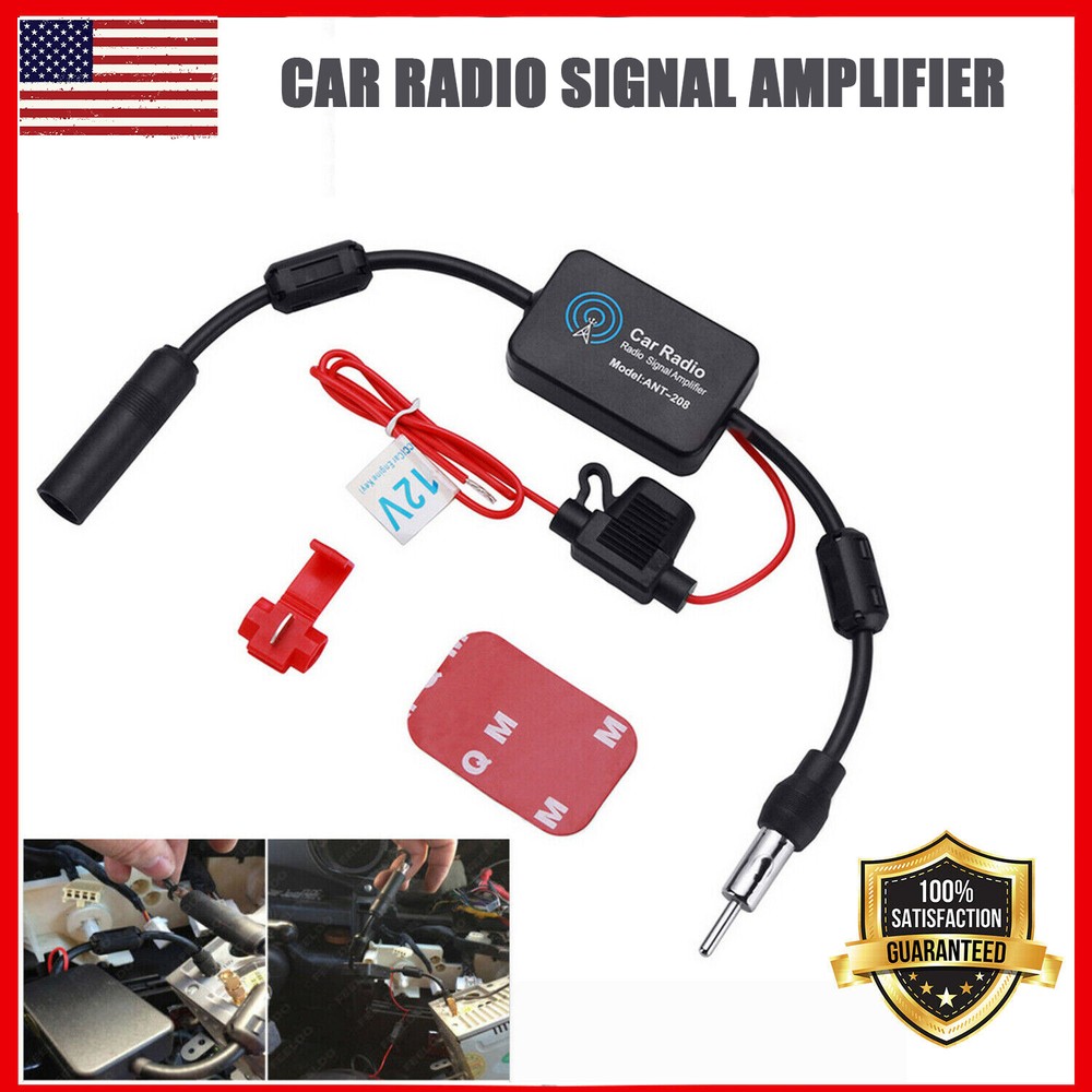 ANT-208 Car FM & AM Radio Antenna Signal Amplifier Aerial Signal Amp Booster 12V
