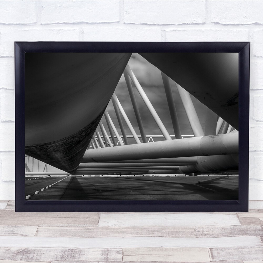 Architecture Storm Barrier Protection Black White Hoek Van Wall Art Print