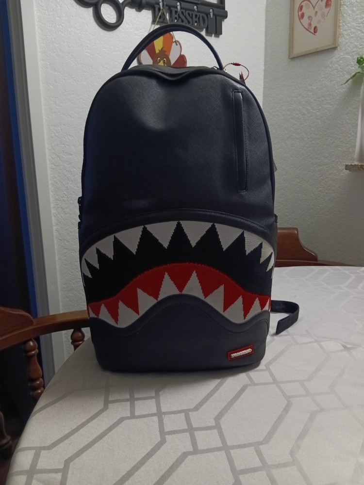 Sprayground Shark Mouth Backpack Black Red White Teeth Design Rare Streetwear