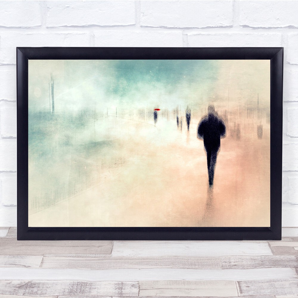 Fine art Street Meetup Impressionism Minimalistic Wall Art Print