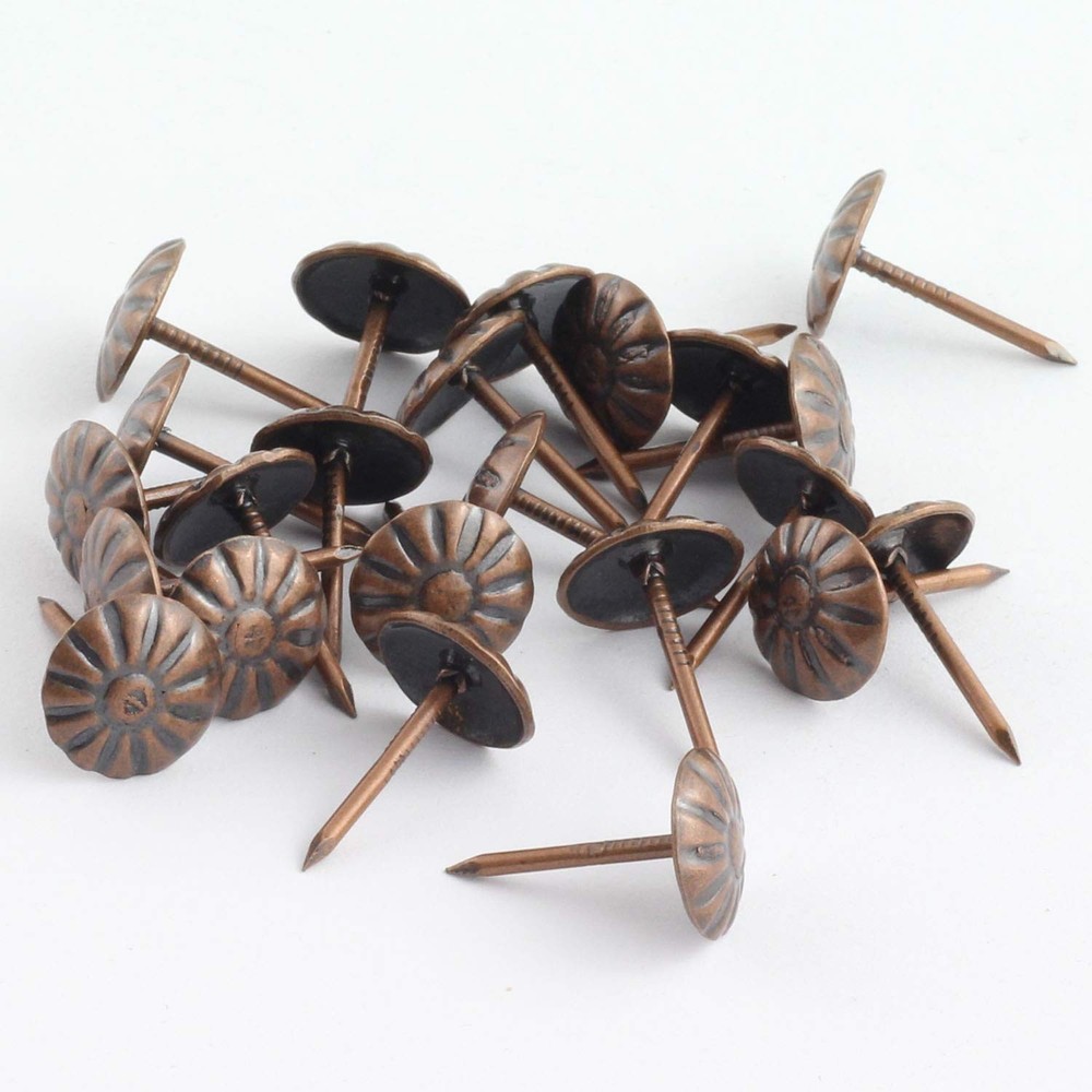 150pcs Upholstery Tacks Stud Elegant Vintage Antique Brass Pushpin Doornail R...