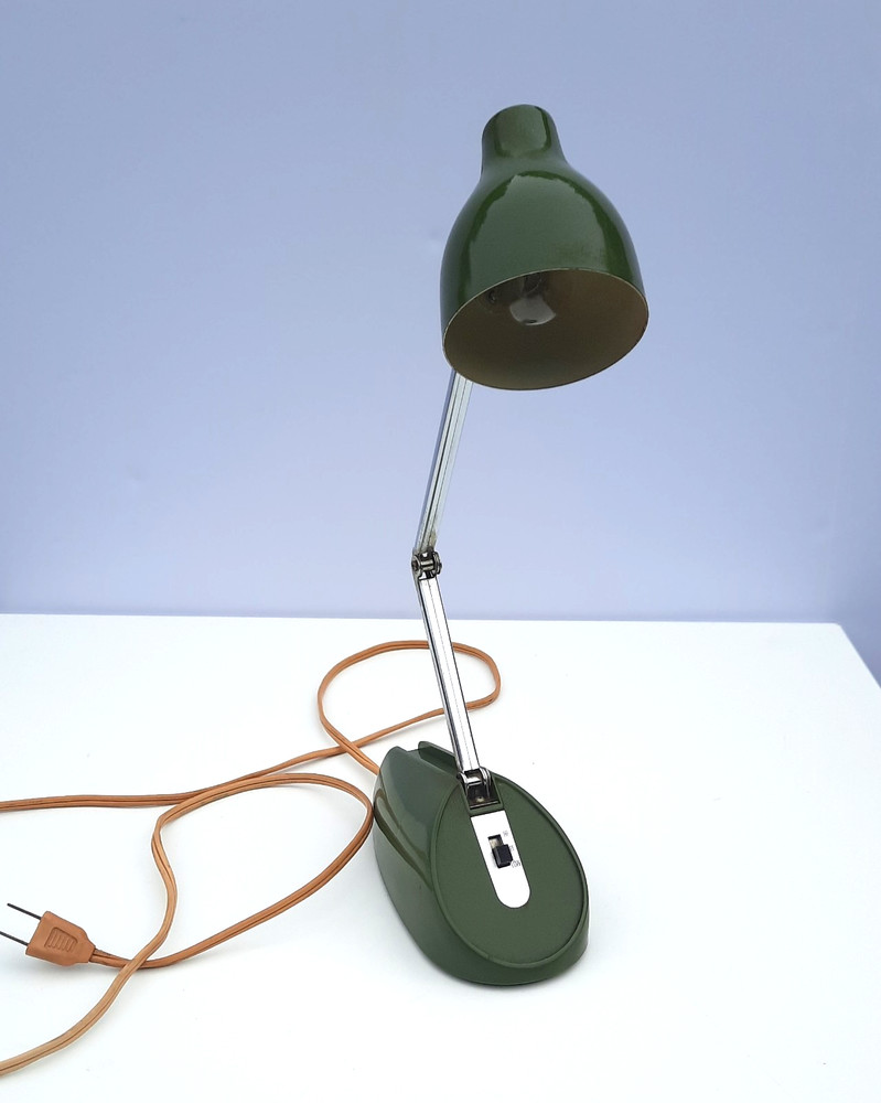 Vintage Hamilton Industries HC-18 Avocado Green MCM Folding Desk Lamp Working