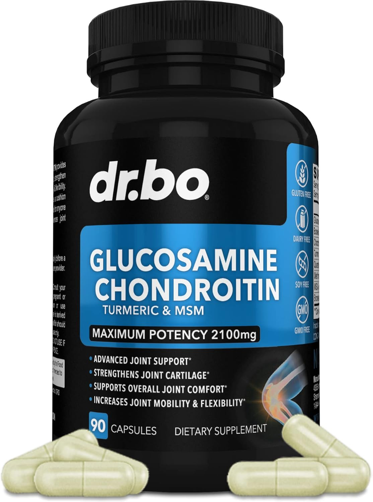 Glucosamine Chondroitin MSM Turmeric - Joints Health Supplement 2100Mg Knee Bone