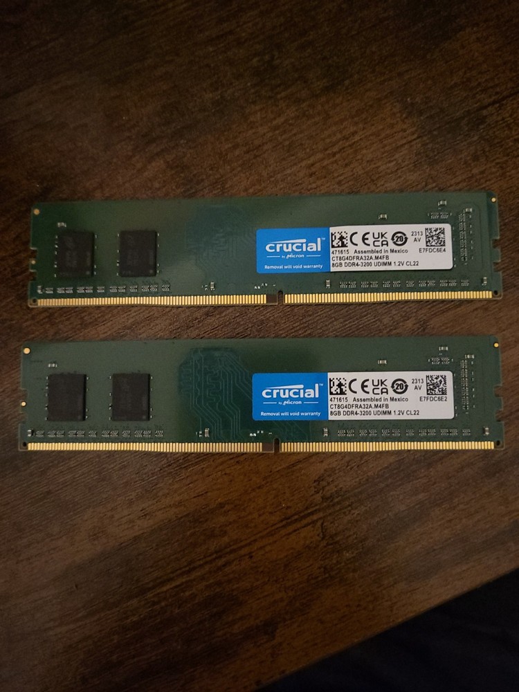 Crucial Micron 16GB DDR4 3200 UDIMM Desktop PC Memory RAM Pack of 2 (8GB x 2)