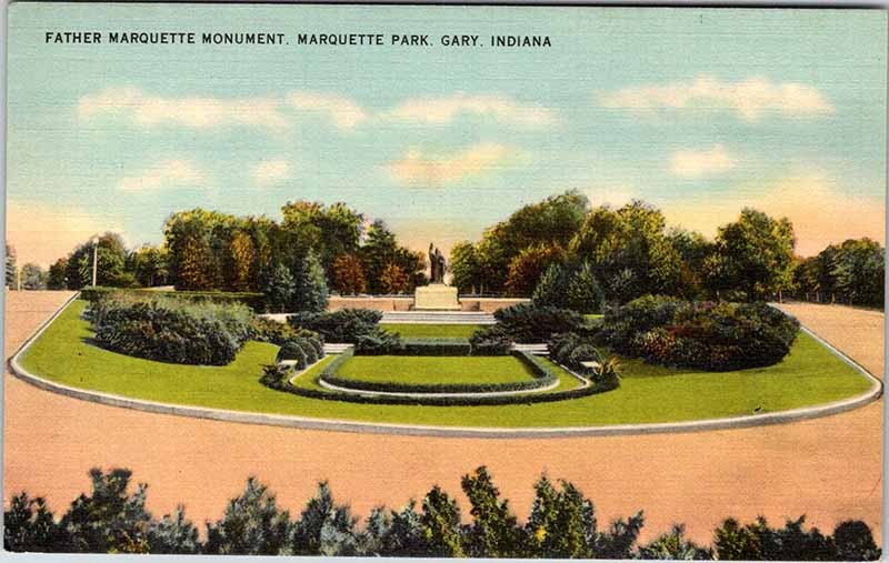 Postcard MONUMENT SCENE Gary Indiana IN m/09 AN9799
