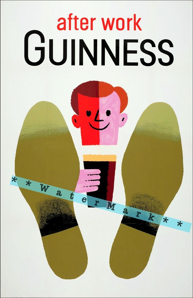 Vintage Guinness Retro Poster - Relaxing Home Bar Wall Art Decor