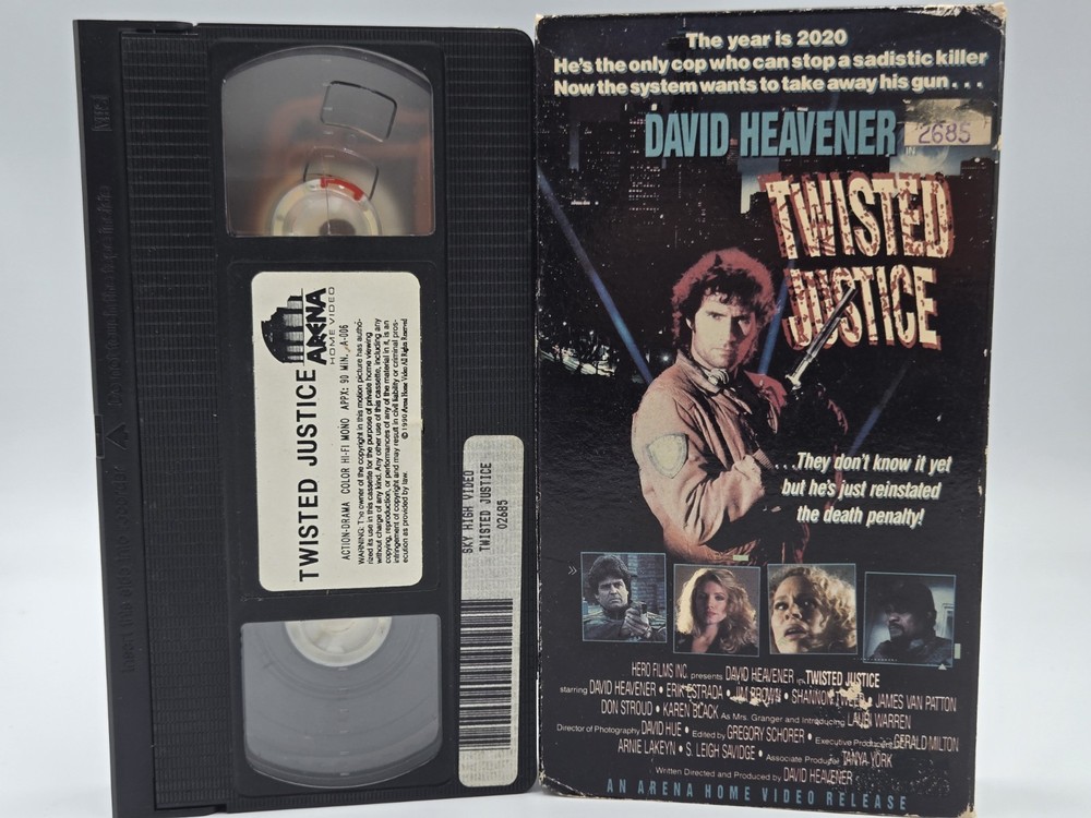 Twisted Justice VHS 1990 David Heavener Erik Estrada Shannon Tweed Karen Black
