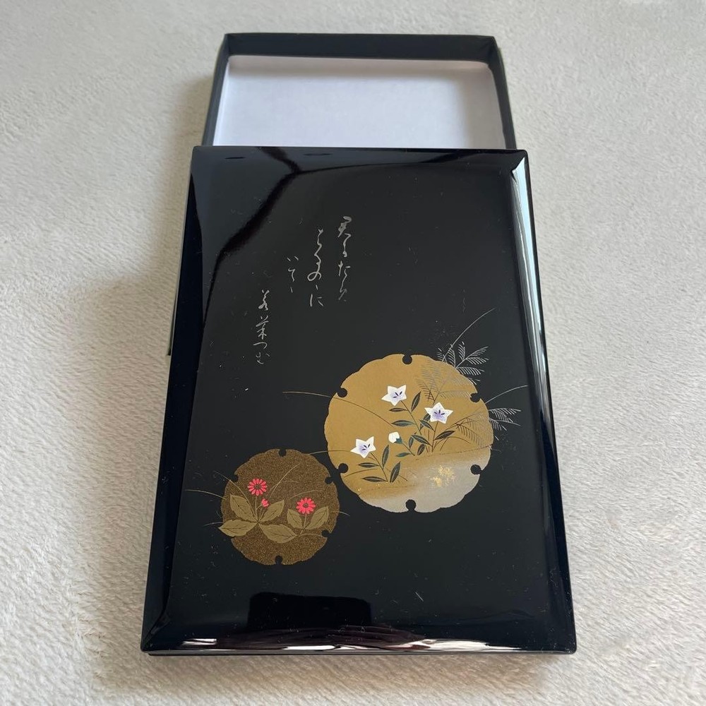 Lacquered Address Book with Gold Makie Bellflower Traditional Craft Vintage