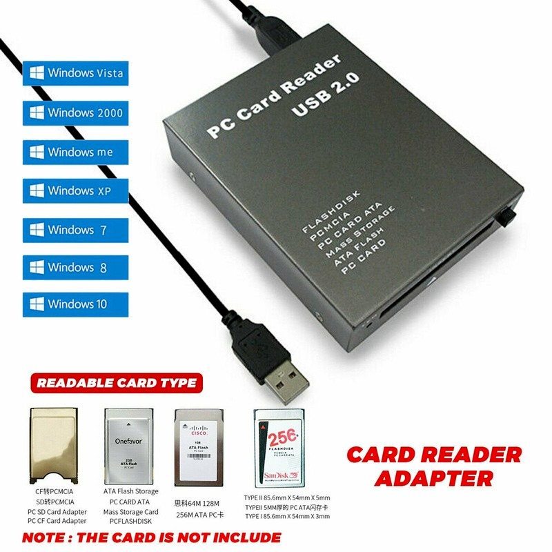 USB 2.0 to PC ATA PCMCIA Adapter Flash Disk Memory Card Reader Plug & Play NEW
