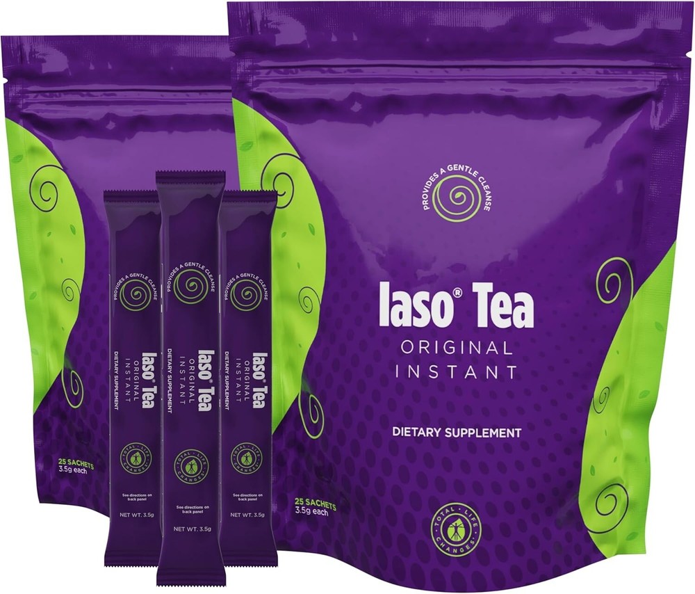 TLC Total Life Changes IASO Natural Detox Instant Herbal Tea | 25 Count (2 Pack)