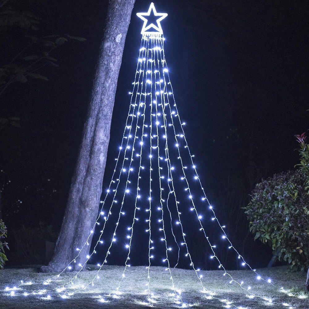 Christmas Decorations Outdoor Lights,11.5ft 317 LED Star Christmas Tree Light...