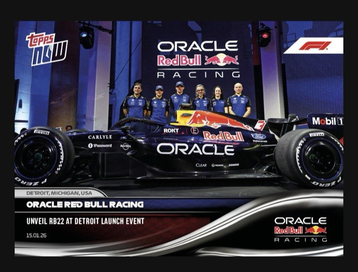 Oracle Red Bull Racing Unveil RB22 2026 Formula 1 Topps NOW Card 1 In Hand