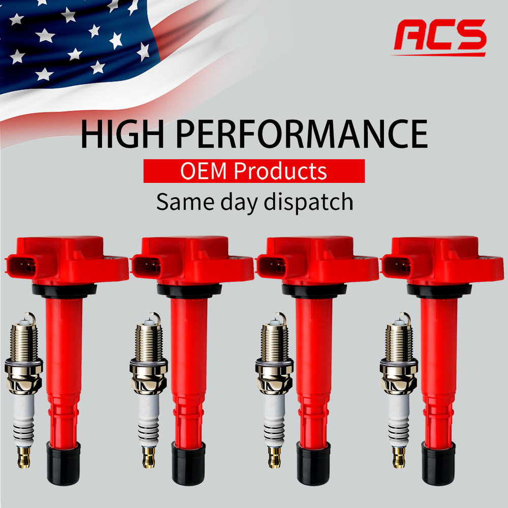 4X OEM New Ignition Coil + 4X Iridium Spark Plugs for Honda Civic 1.7L L4 UF400