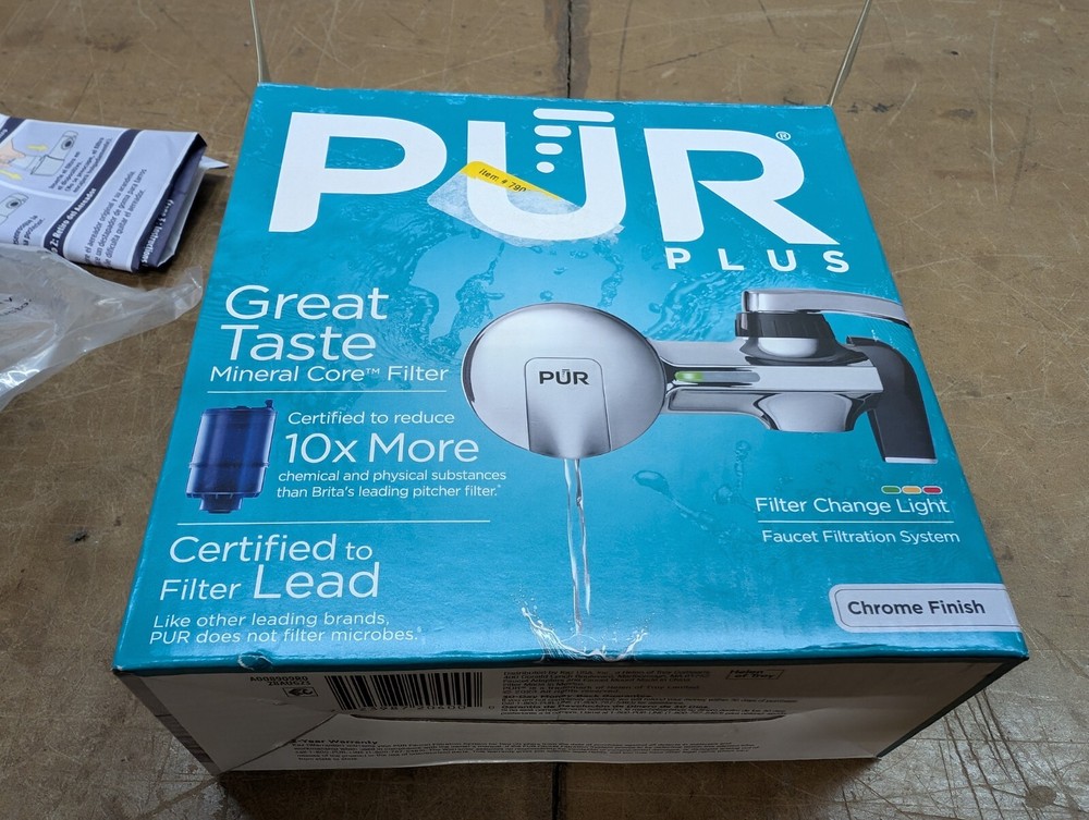Pur Plus Faucet Mount Water Filter Chrome FInish w/ 1 Filter