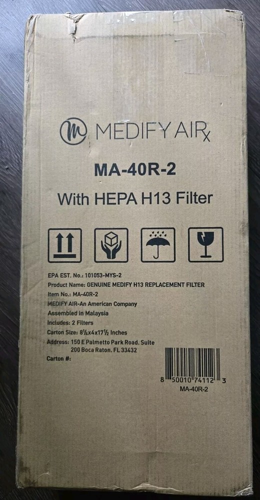 MEDIFY MA-40R-2 True HEPA H13 Replacement Air Filters - Pack of 2  