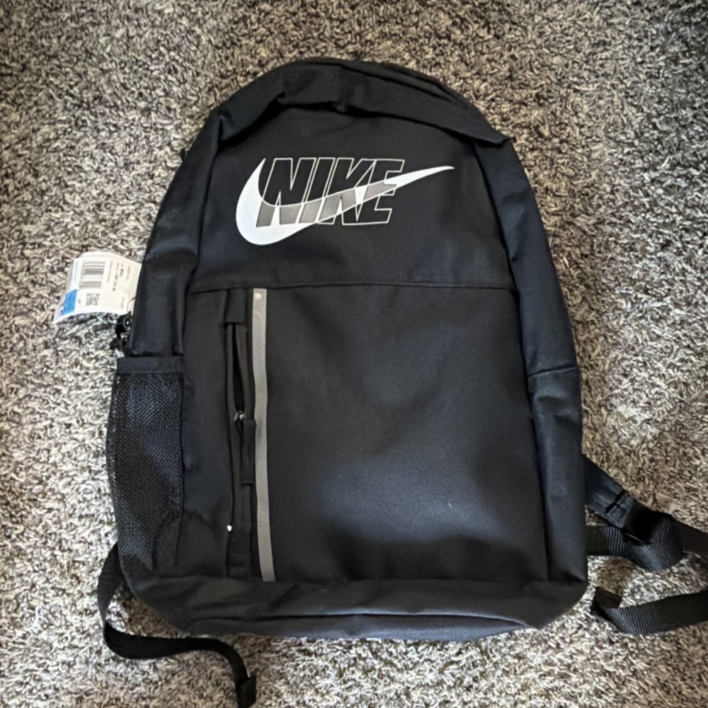 Nike Black Backpack for Men, Zip Closure, Adjustable Padded Shoulder Straps