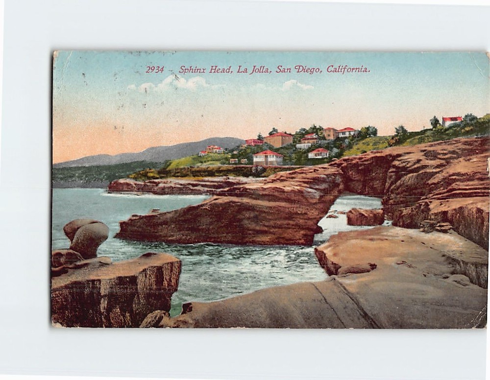 Postcard Sphinx Head La Jolla San Diego California USA