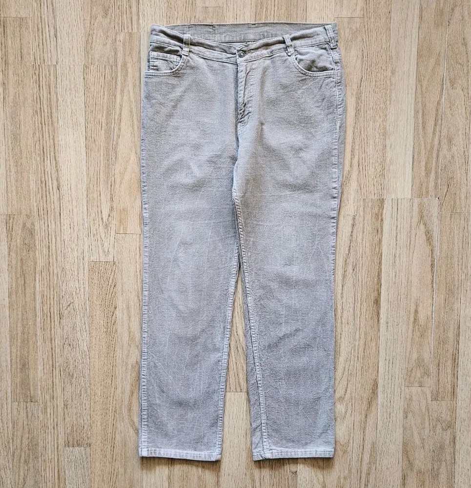 Beige Corduroy Straight Fit Trousers for Men - Waist 34 Length 30