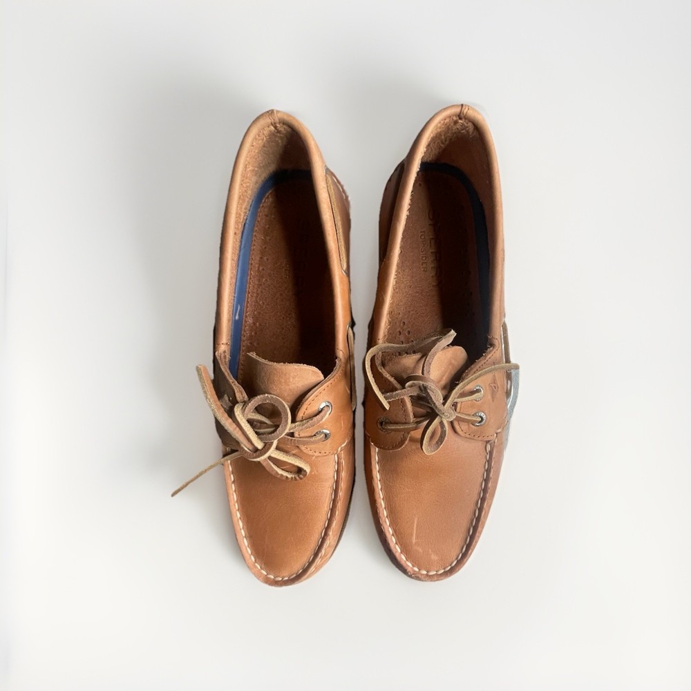 Sperry A/O Sahara Men's Boat Shoes Brown Leather Non-Marking Sole US 10.5W