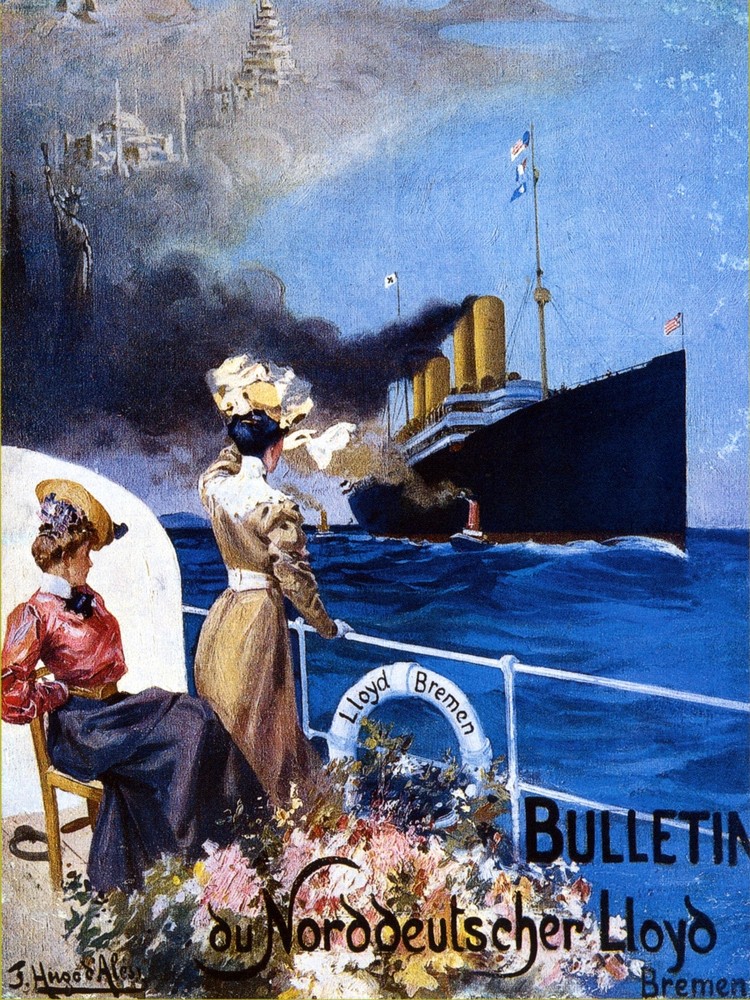 Decor Lloyd-Bremen German Travel Poster. Fine Graphic Design. Wall Art. 2072
