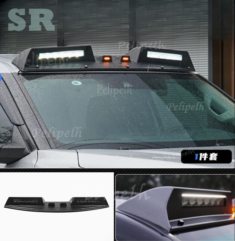 ABS Carbon LED Roof Searchlight Trim for Toyota Tundra 2022-2025-image