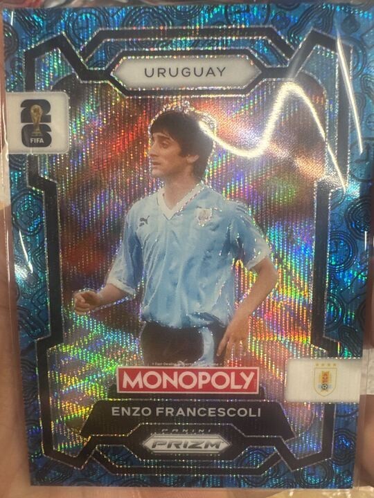 2026 Prizm Monopoly FIFA World Cup Soccer Enzo Francescoli #69 Uruguay blue wave