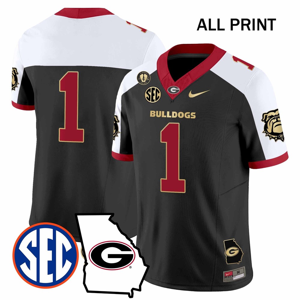 GeorgiaxBulldogs 2024 #1 Team Football Jersey - All Print