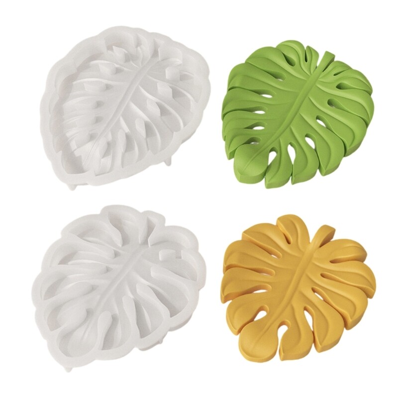 Flexible Silicone Coaster Mold for Resin Leaves Design Cup Mats