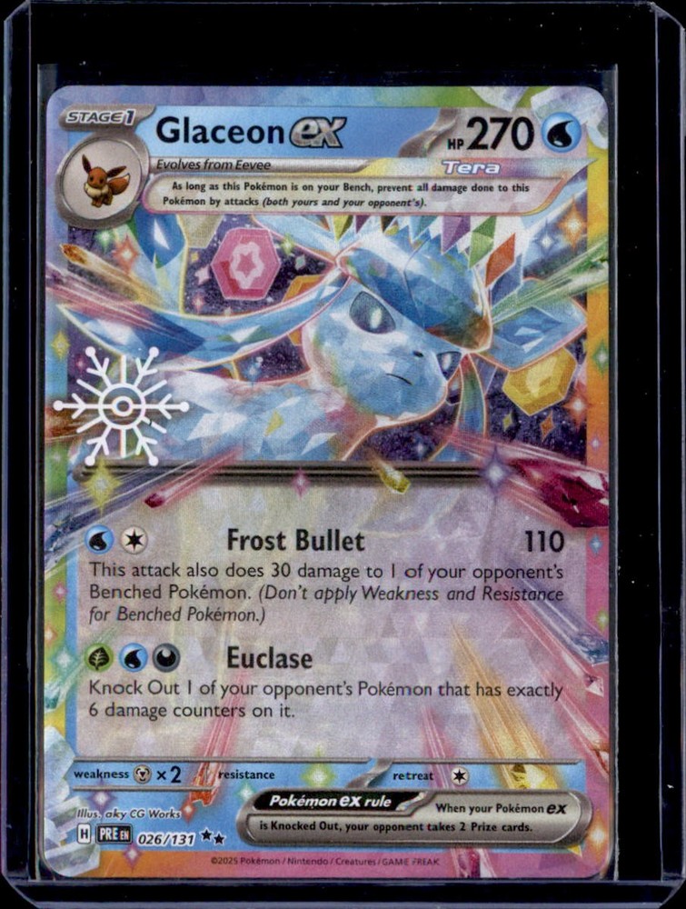 Glaceon ex 026/131 Holo Double Rare Prismatic Evolutions Pokemon Near Mint