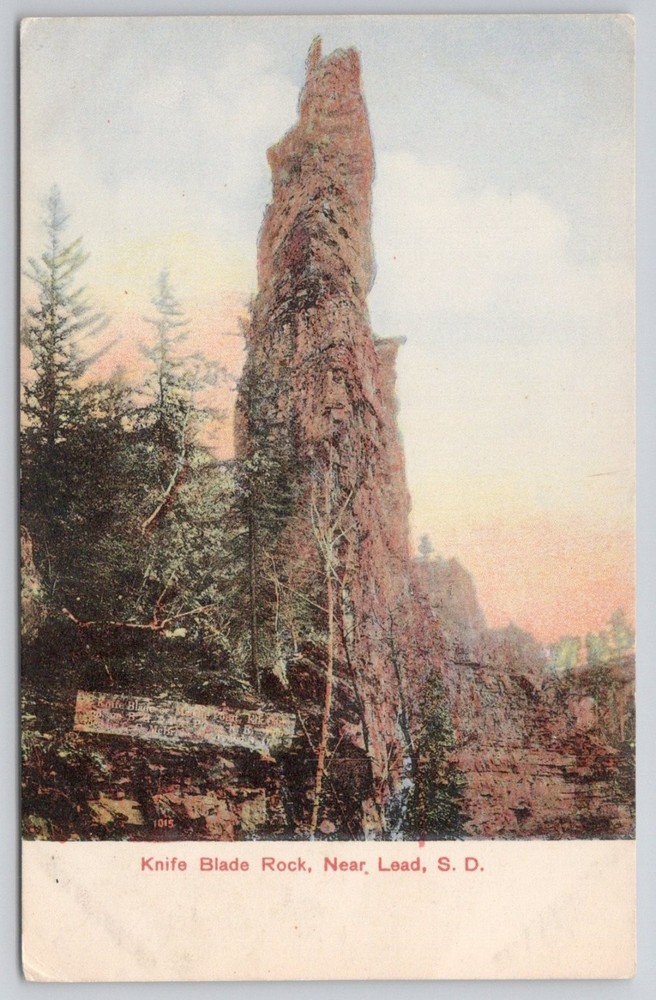 Knife Blade Rock Lead S.D. 1915 W.B. Perkins Jr. South Dakota Postcard