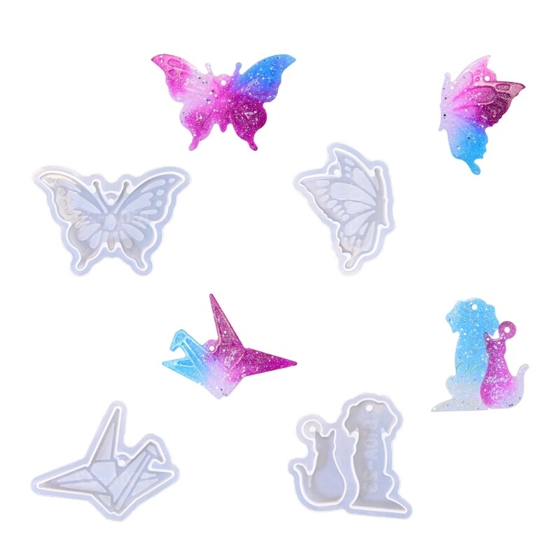 Premium Silicone Keychain Mold for DIY Butterfly & Crane Charms