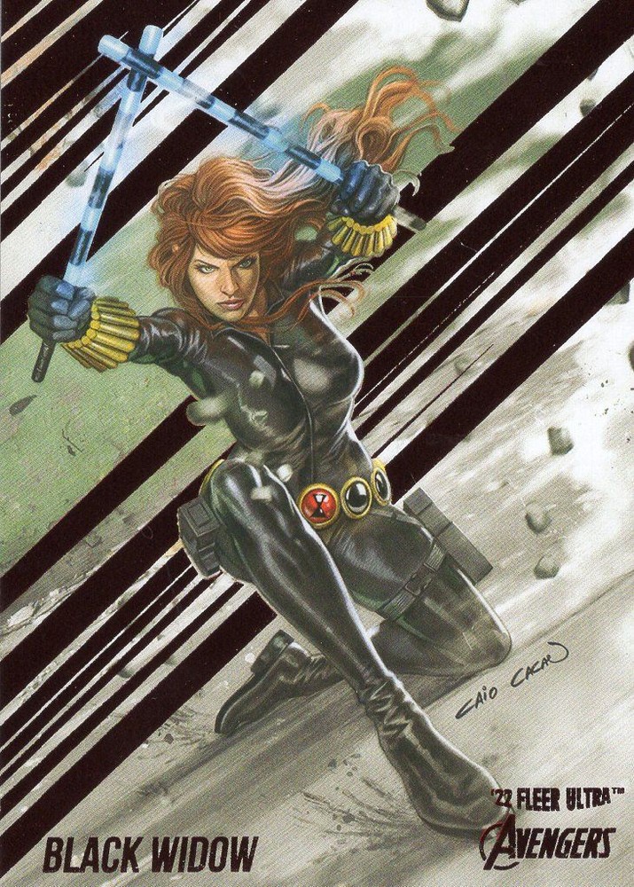 Marvel Fleer Ultra Avengers 2022 Burgandy [141] Base Card #8 Black Widow