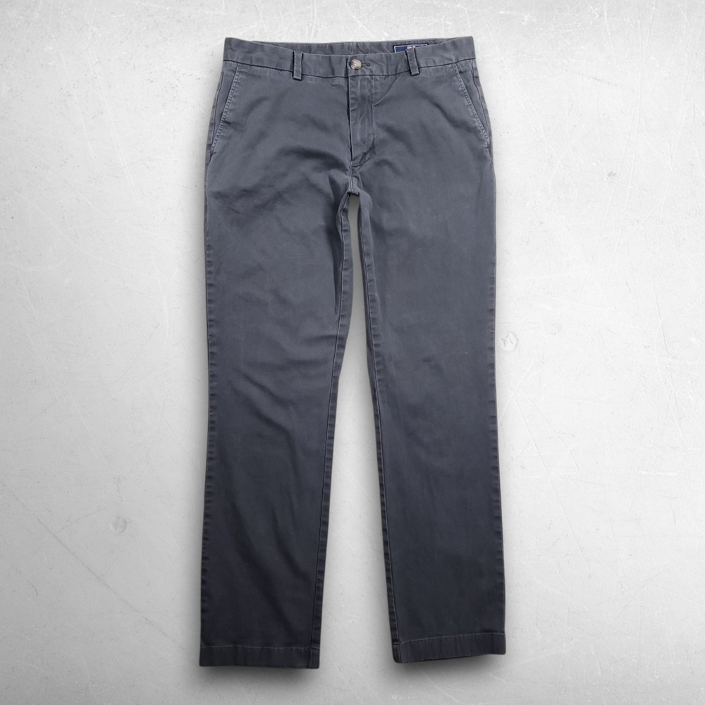 Vineyard Vines Breaker Pants Men 32x32 Gray Straight Leg Stretch Chino