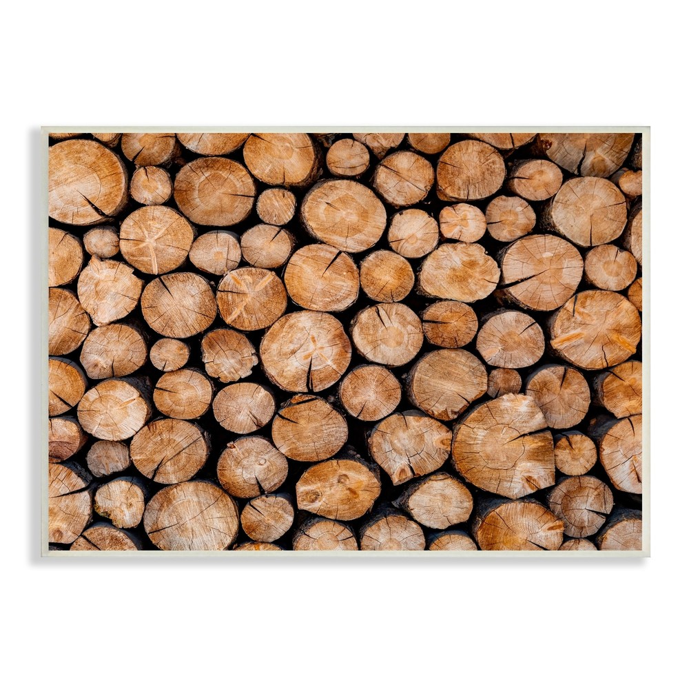 Stupell Tree Logs Lumber Aerial View Modern Photography Wood Wall Art, Design