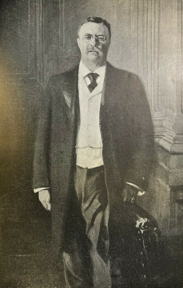 1906 Vintage Magazine Illustration Theodore Roosevelt by Irving R. Wiles