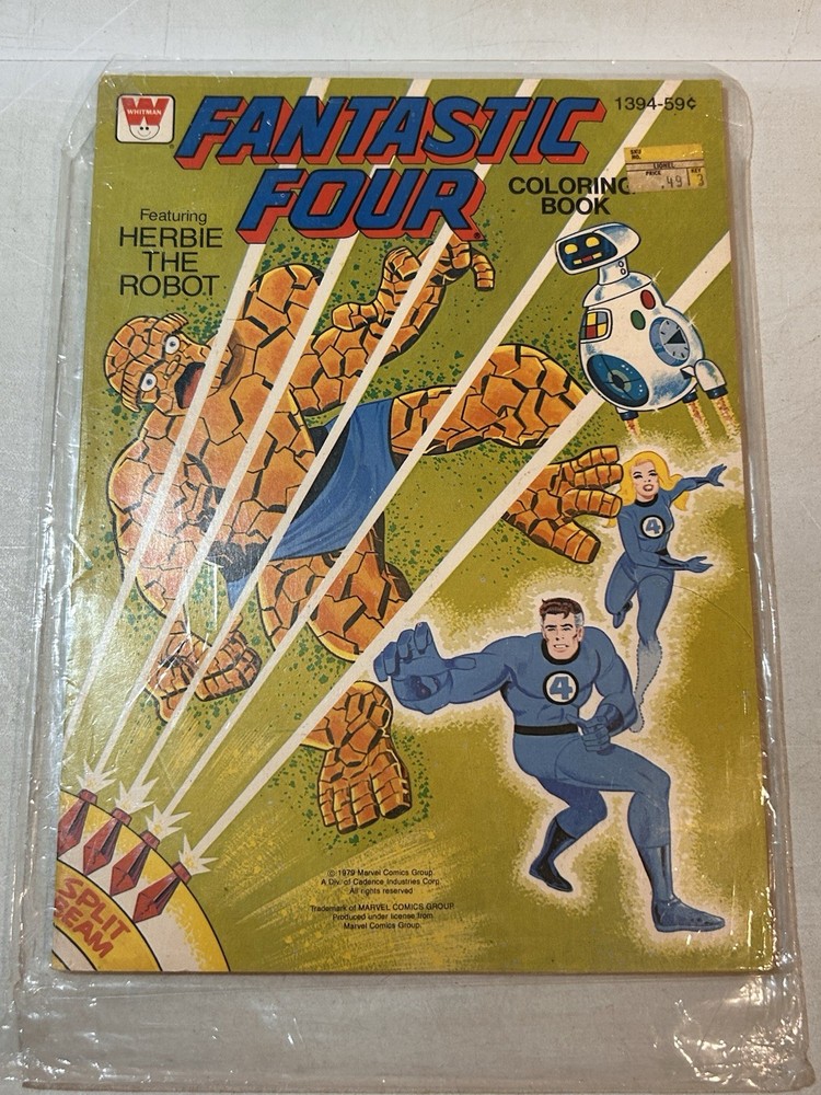 1979 Whitman Fantastic Four Herbie The Robot Coloring Book 1394