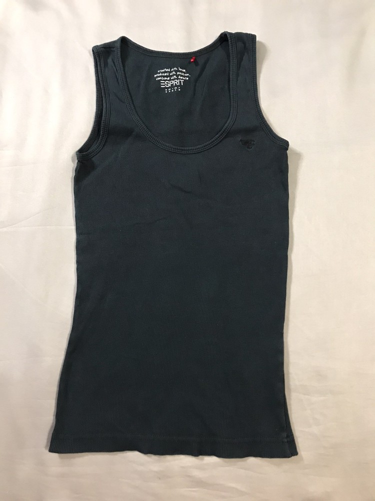 Esprit Tank Top Womens Small Blue Ribbed