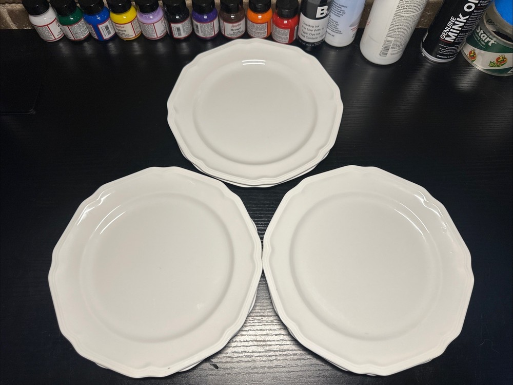 Set of 6 Mikasa Ultima+ Super Strong HK 400 Antique White Salad Plates 8 3/8”