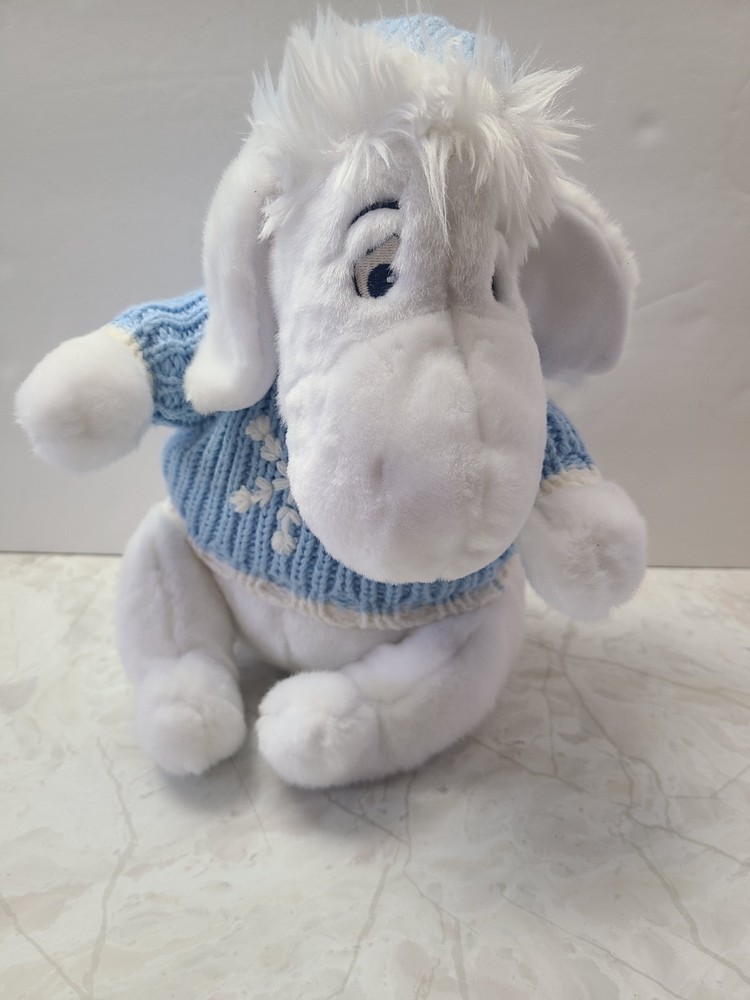 Disney Store Exclusive Winnie The Pooh White Eeyore Plush Winter Christmas 12