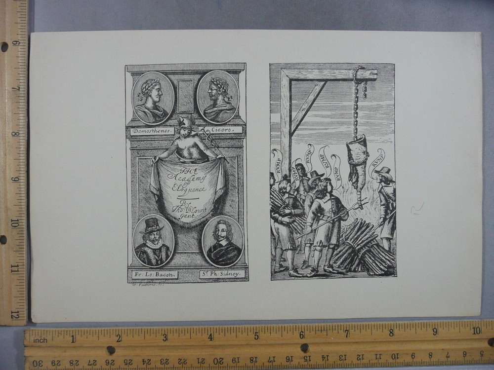 Rare Antique Original VTG Cicero Academy Of Eloquence Illustration Art Print-image