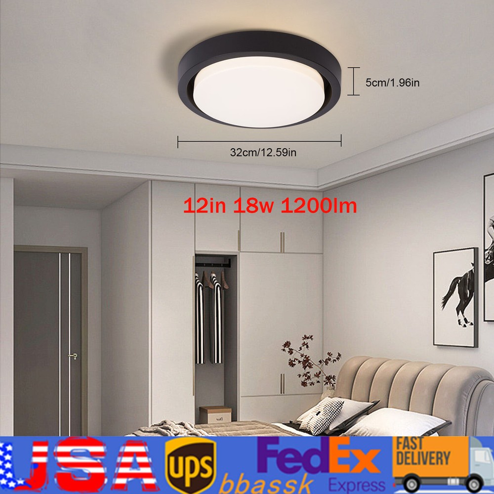 12-Inch Modern Acrylic LED Round Chandelier Ceiling Light Fixture