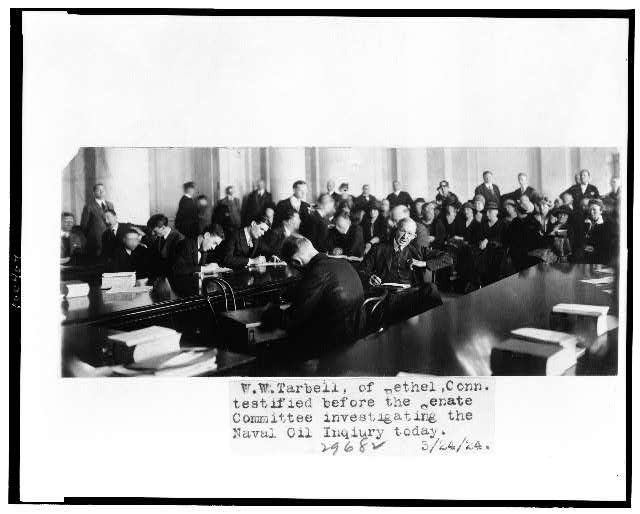 Photo:Washington DC W W Tarbell 1924 Senate Naval Oil Inquiry Testimony